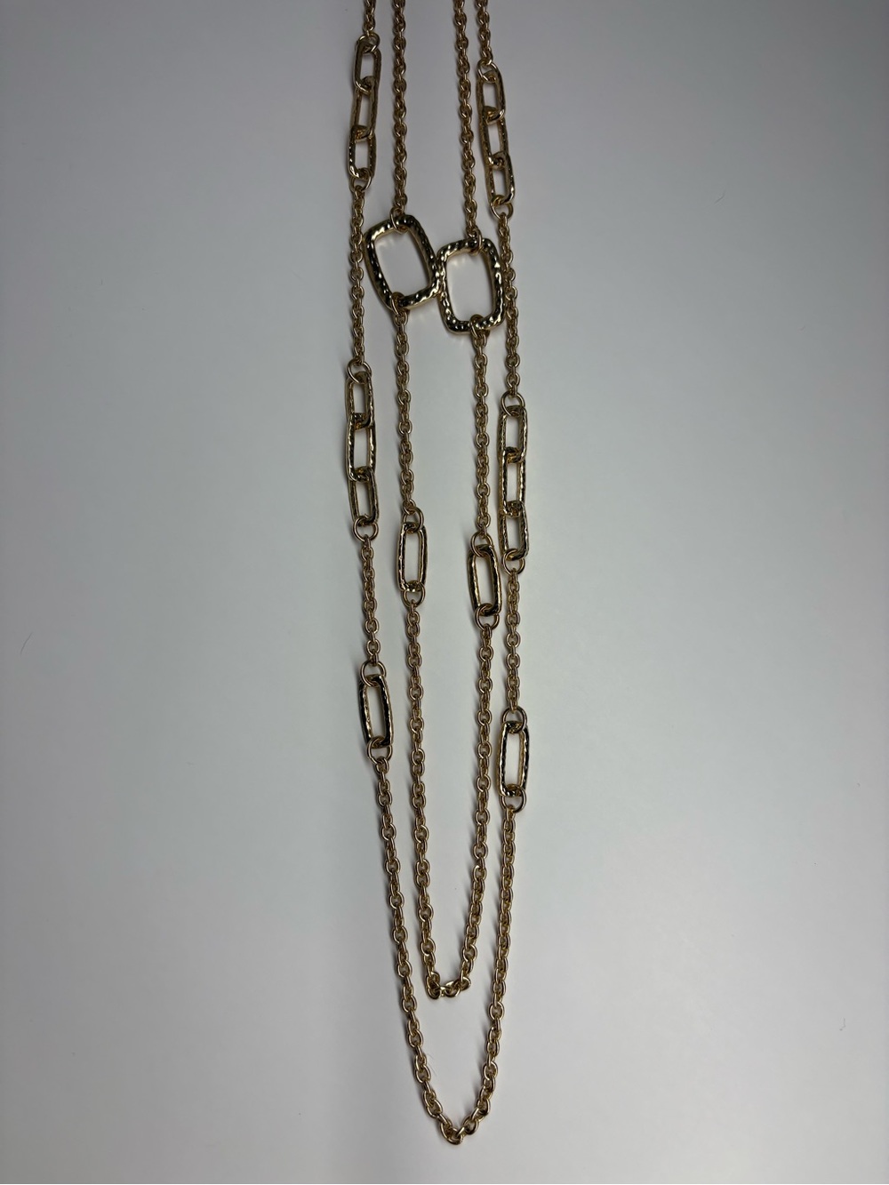 Layered Gold Link Chain Necklace - Elegant Multi-Strand Design